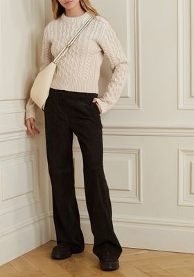 Two-Tone Cable-Knit Wool-Blend Sweater from Joseph