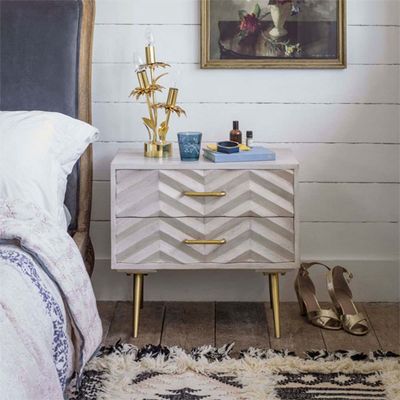 Ariella Chevron Large Bedside Table from Graham and Green