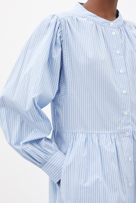  Salma Striped Cotton-Blend Poplin Shirt Dress from SEA