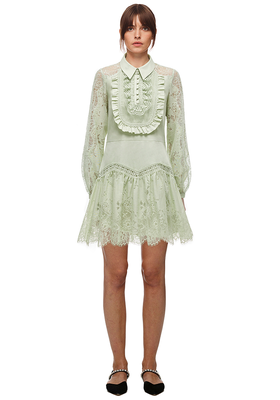 Lace Bib Mini Dress from Self-Portrait