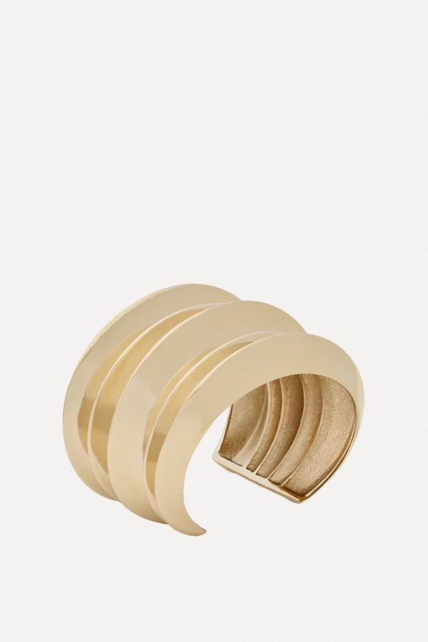 Stacked Cuff In Metal from Saint Laurant