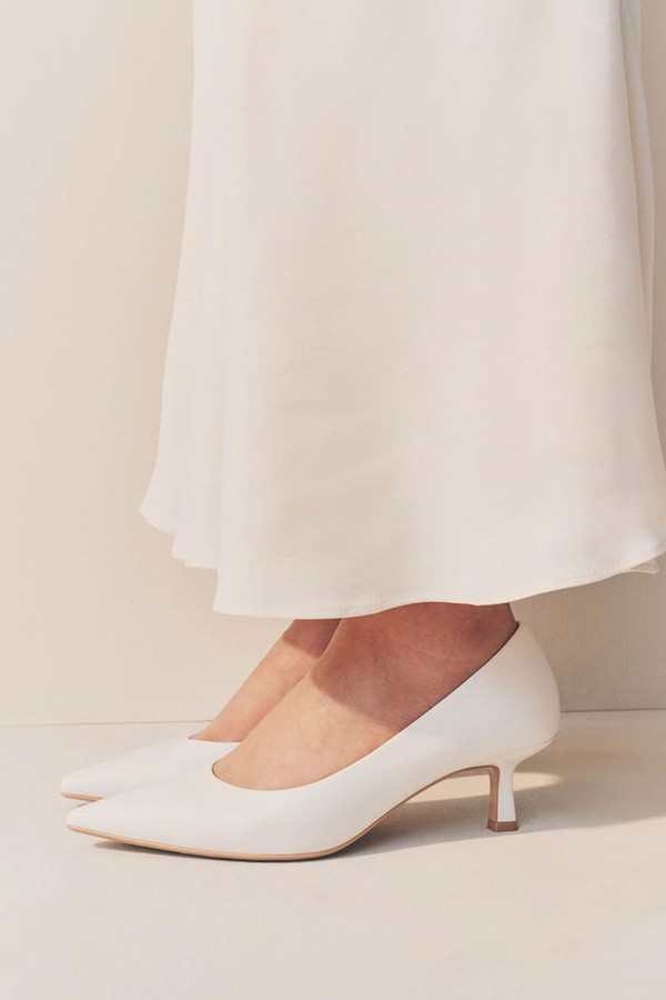 White Leather Kitten Heels from NEXT 