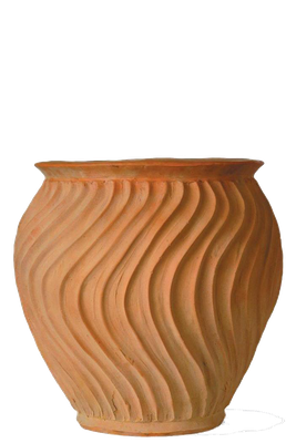 Shimmer Fiberglass Round Terracotta Planter Pot from Get Potted 