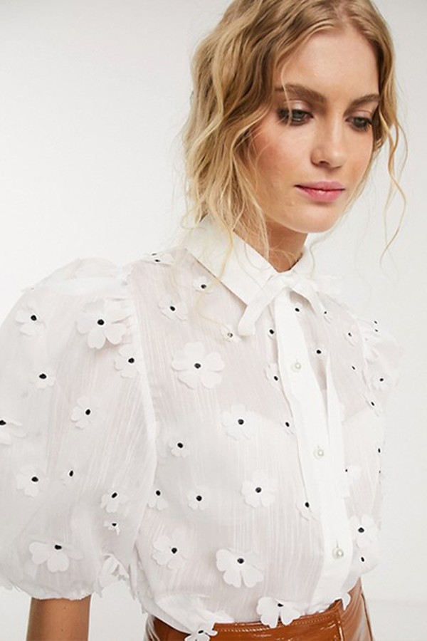 Tie Neck Blouse With Puff Sleeves from Sister Jane