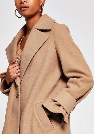 Long Line Cuff Detail Coat