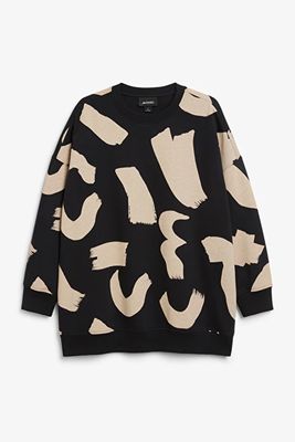 Patterned Oversized Crewneck Sweater from Monki