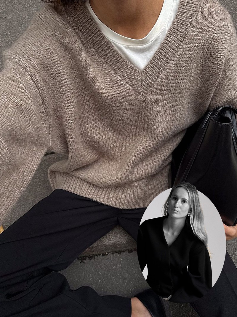 Knitted V-Neck Wool Blend Sweater from NA-KD