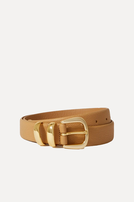 Textured-Leather Waist Belt In Neutrals from Anderson’s