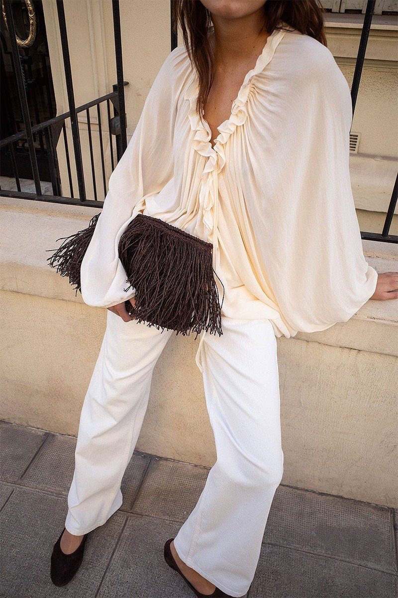 Draped Ruffle Detail Blouse from Na-kd