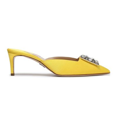 Lilia Embellished Satin Mules from Paul Andrew