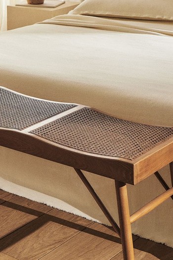 Wood & Rattan Bench