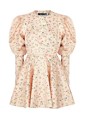 Pauline Floral-Print Satin Mini Dress from Rotate Birger Christensen