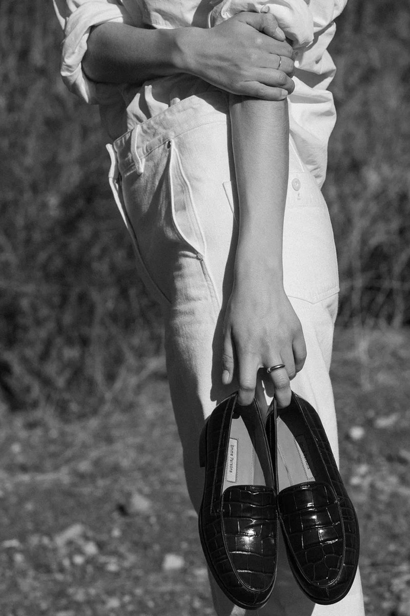 Danielle Embossed Croc Loafers from Emme Parsons