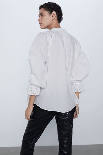 Shirt With Poplin Chest from Zara