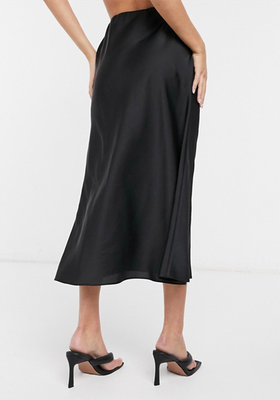 Bias Cut Satin Slip Midi Skirt  from Asos Design 