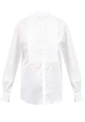 Comédienne VIII Stand-Collar Cotton Bib Shirt