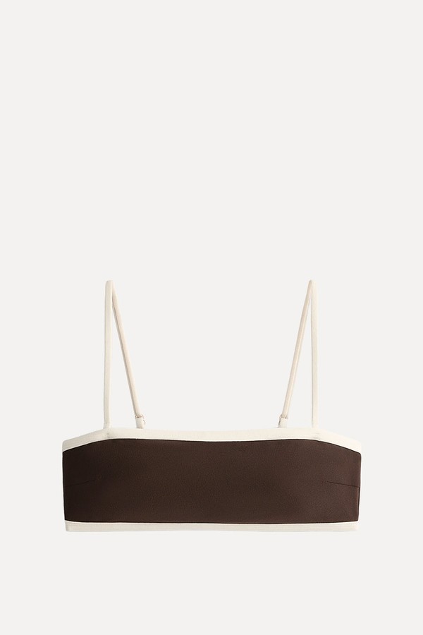 Contrast Trim Bandeau Bikini from OYSHO