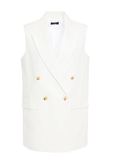 Zappa Double-Breasted Cotton & Linen-Blend Canvas Vest