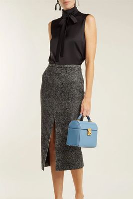 Check Wool-Blend Pencil Skirt from Rochas