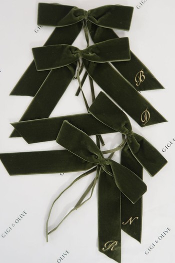 Personalised Velvet Bow Place Settings from Gigi & Olive