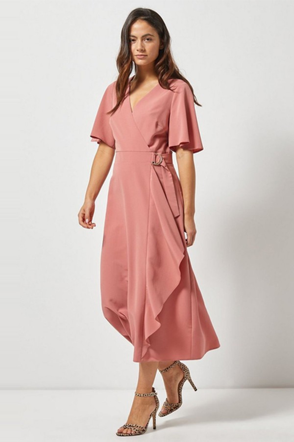 Petite Rose Wrap Midi Dress