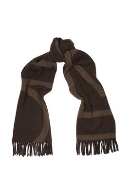 Brown Logo-Jacquard Wool Scarf from Totême