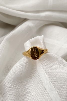 Engraved Lavender Signet Ring from Fashionqueen1801