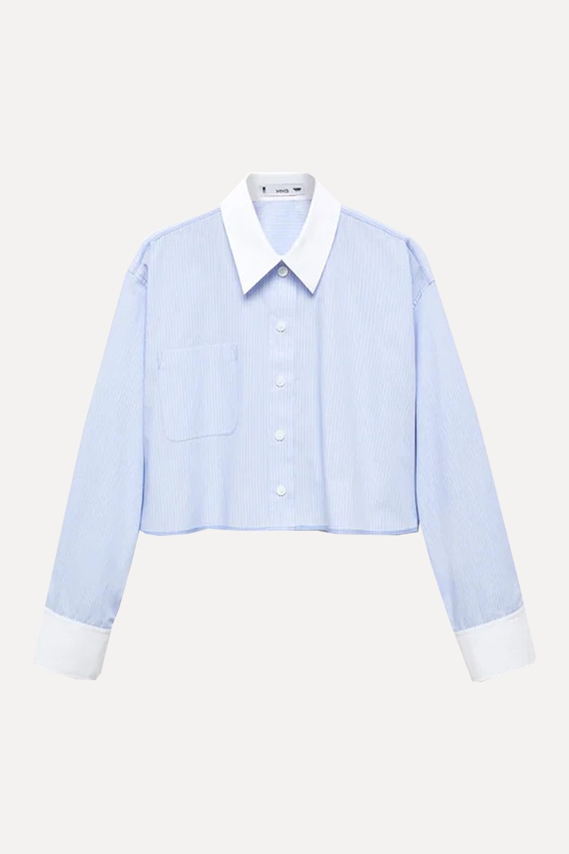 Striped Cropped Shirt from Mango