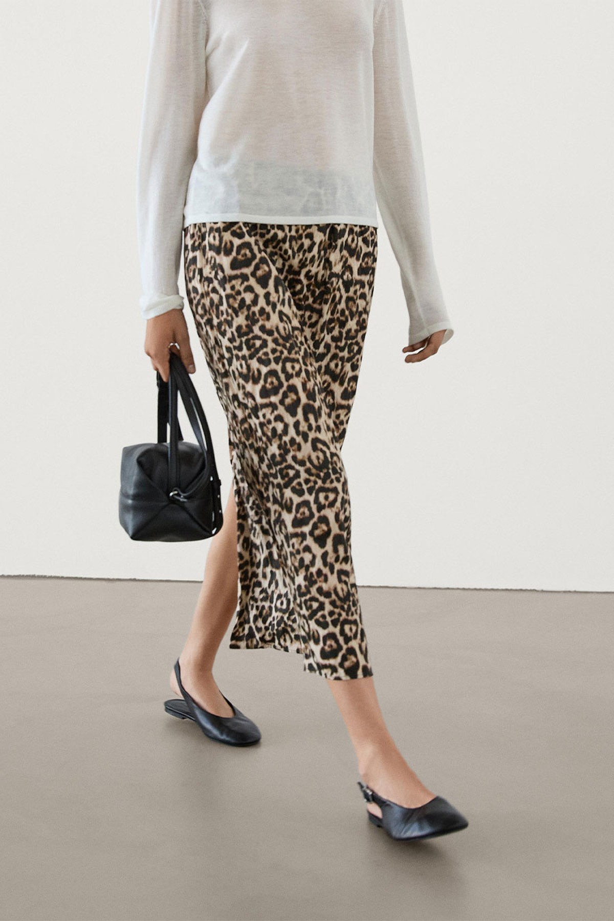 Animal Print Midi With Slit from Massimo Dutti