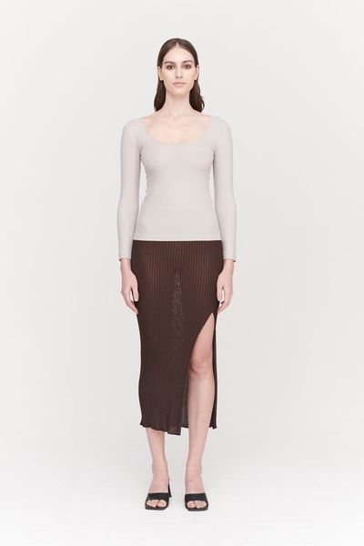 Amelia Seacell Rib Scoop Neck from Ninety Percent