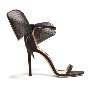 Aveline 100 Bow-Embellished Grosgrain Sandals from Jimmy Choo