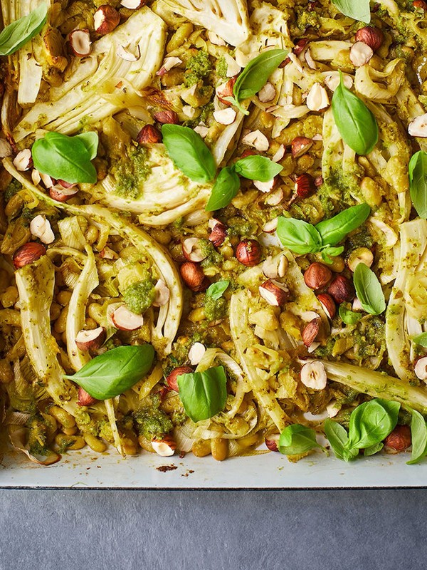Fennel, Leek & Beans With Basil Pesto