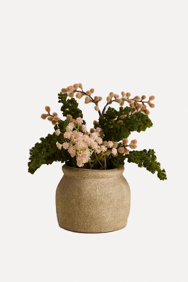Artificial Dried Summer Arrangement in Ceramic Vase
