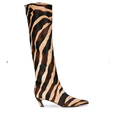 The Knee High Zebra Print Boots from Khaite