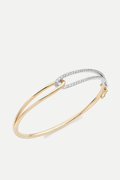 Essence 9ct White and Yellow Gold Diamond Bangle from Beaverbrooks