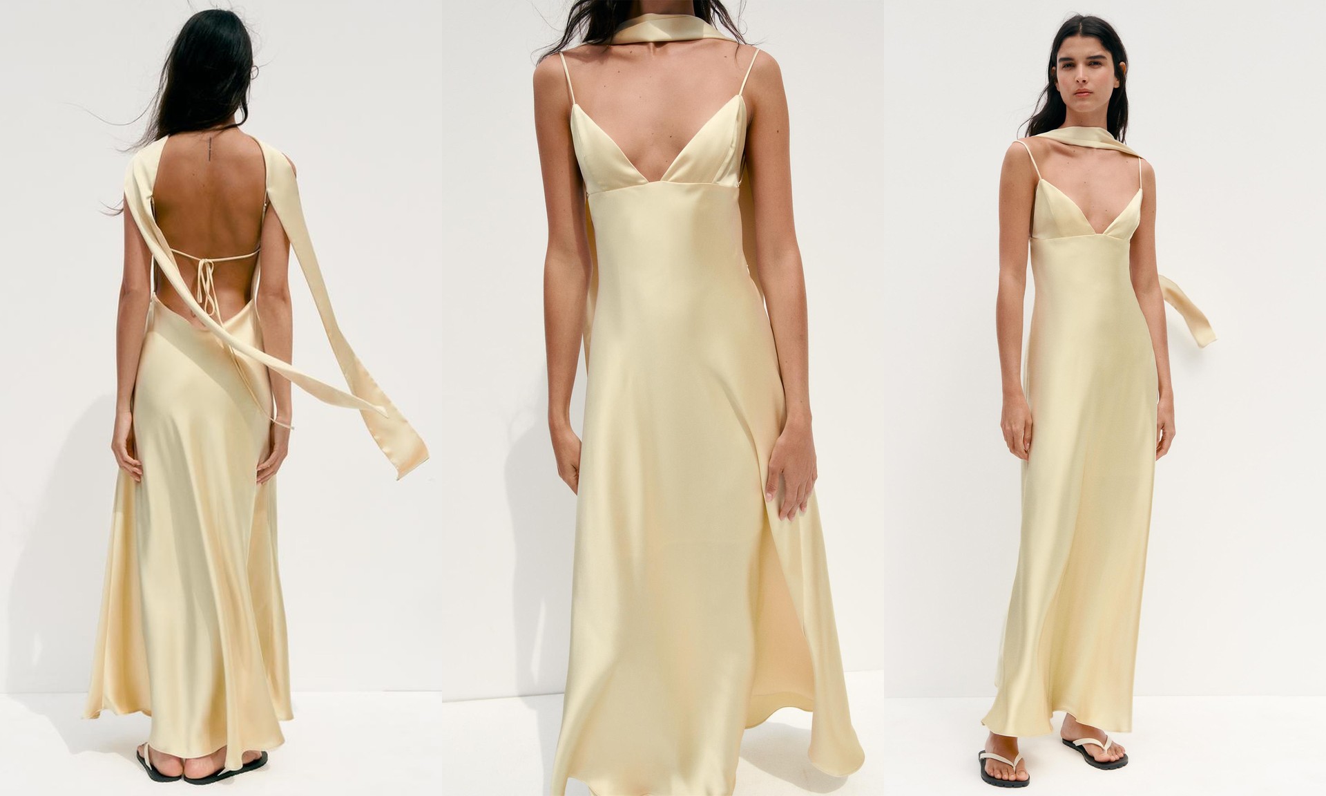 Foulard Satin Maxi Dress from Zara