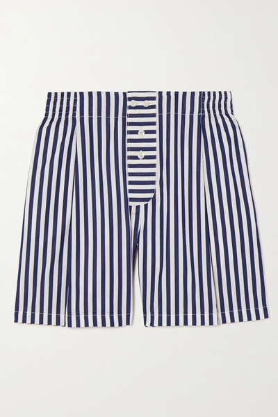 Boxer Striped Cotton-Poplin Shorts from Sebline