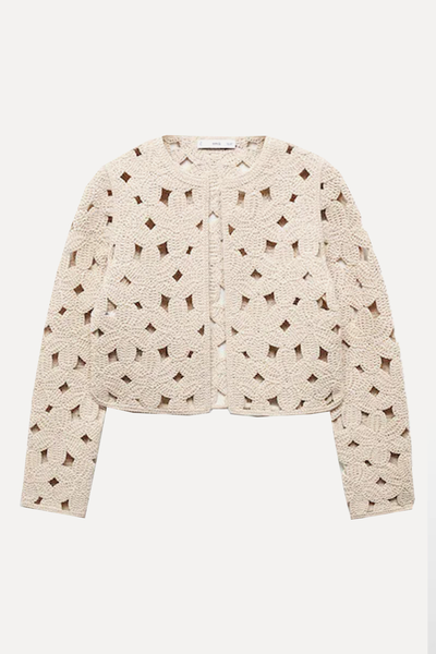 Crochet Jacket Openwork Details from Mango