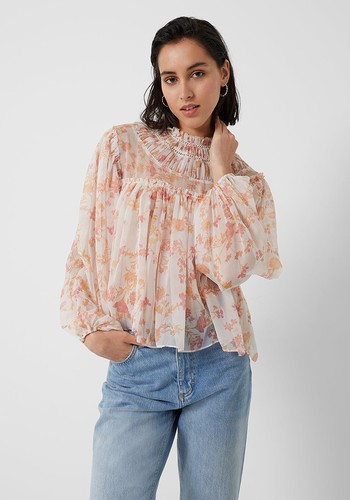 Diana Recycled Crinkle Long Sleeve Blouse