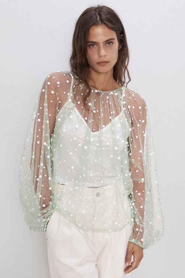 Semi-Sheer Shimmer Top from Zara
