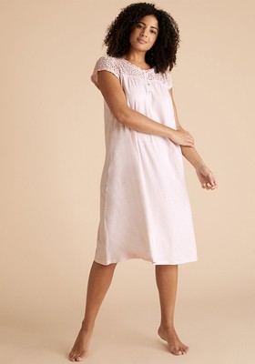 Pure Cotton Broderie Trim Nightdress from M&S