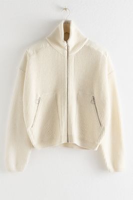 Wool Blend Zip Turtleneck Cardigan from & Other Stories