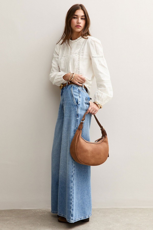 Lace Trimmed Pintuck Victorian Lace Blouse