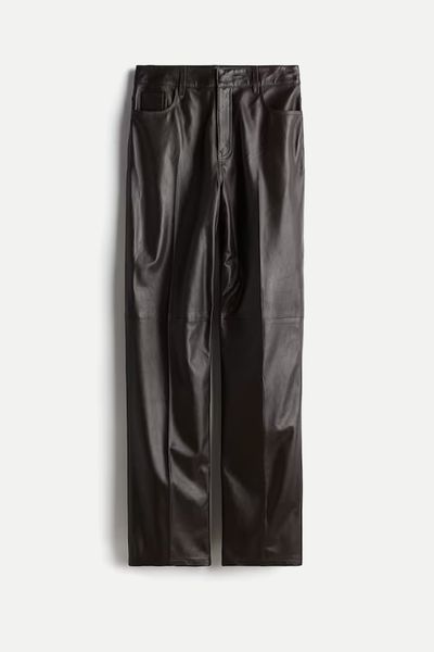 Straight Leather Trousers