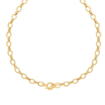 Textured Oval Link T-Bar Necklace from Astrid & Miyu