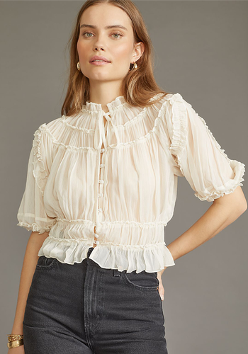 Chiffon Ruffled Blouse from Anthropologie