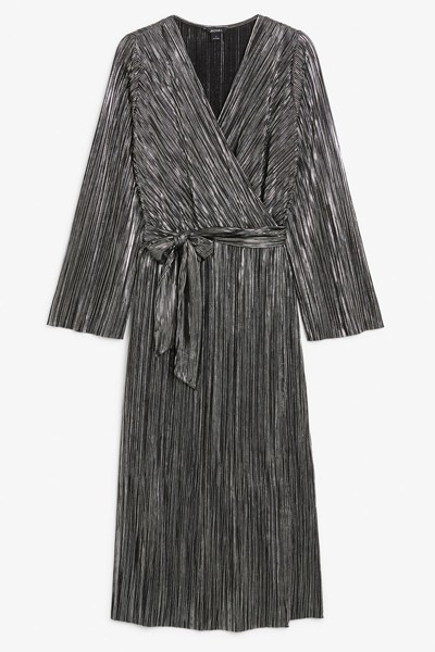 Plissé wrap dress from Monki