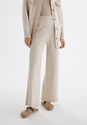 Wide-Leg Knit Trousers from Oysho