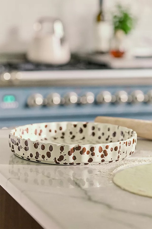 Splatter Portuguese Stoneware Pie Dish from Anthropologie