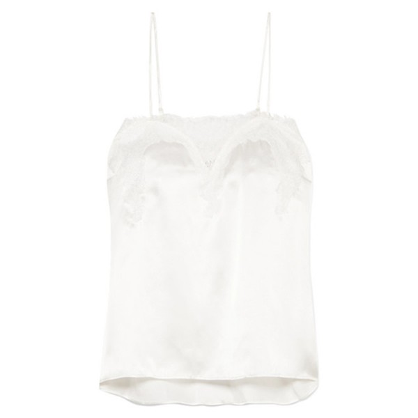 Lace-Trimmed Silk-Charmeuse Camisole from Cami NYC